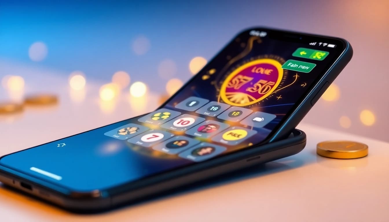 Erleben Sie Spannung mit der echtgeld casino app auf Ihrem Smartphone, das aufregende Spielautomaten zeigt.