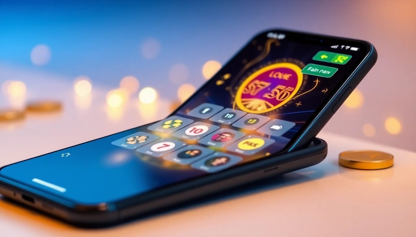 Erleben Sie Spannung mit der echtgeld casino app auf Ihrem Smartphone, das aufregende Spielautomaten zeigt.