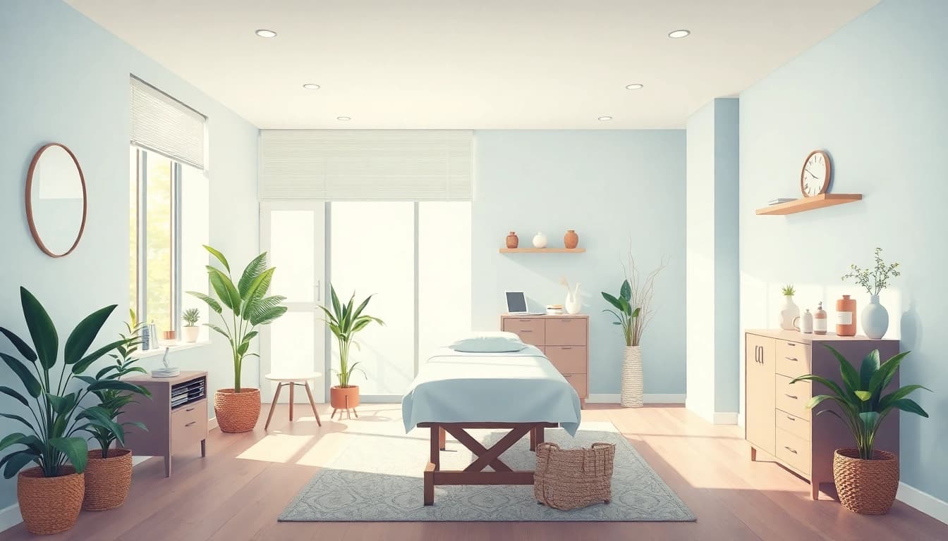 Experience Osteopathie Berlin in a calming clinic environment with soothing treatment spaces.