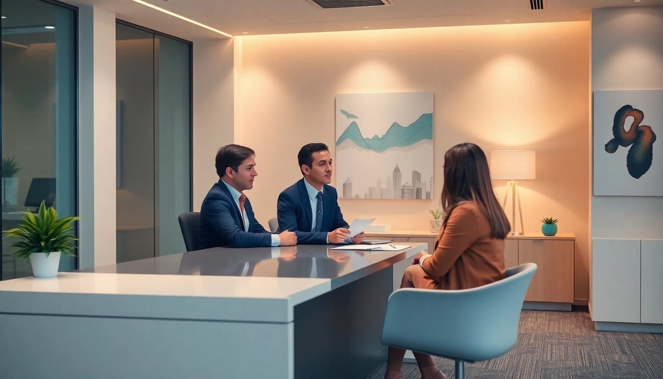 Consultant advising on Unternehmensberatung Hannover strategy in a modern office setting.