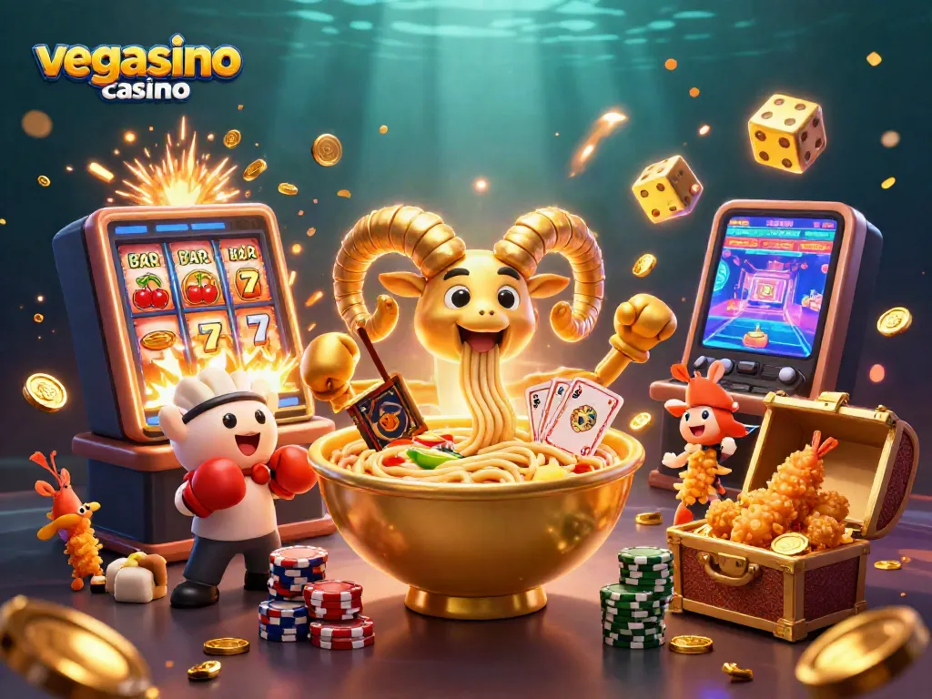 Experience the excitement of vegasino casino with a vibrant 3D illustration featuring engaging characters and casino elements.