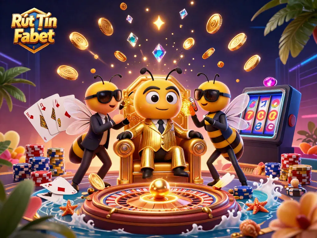 Experience fast payouts with Rút Tiền Fabet, featuring dynamic gambling scenes and vibrant visuals.