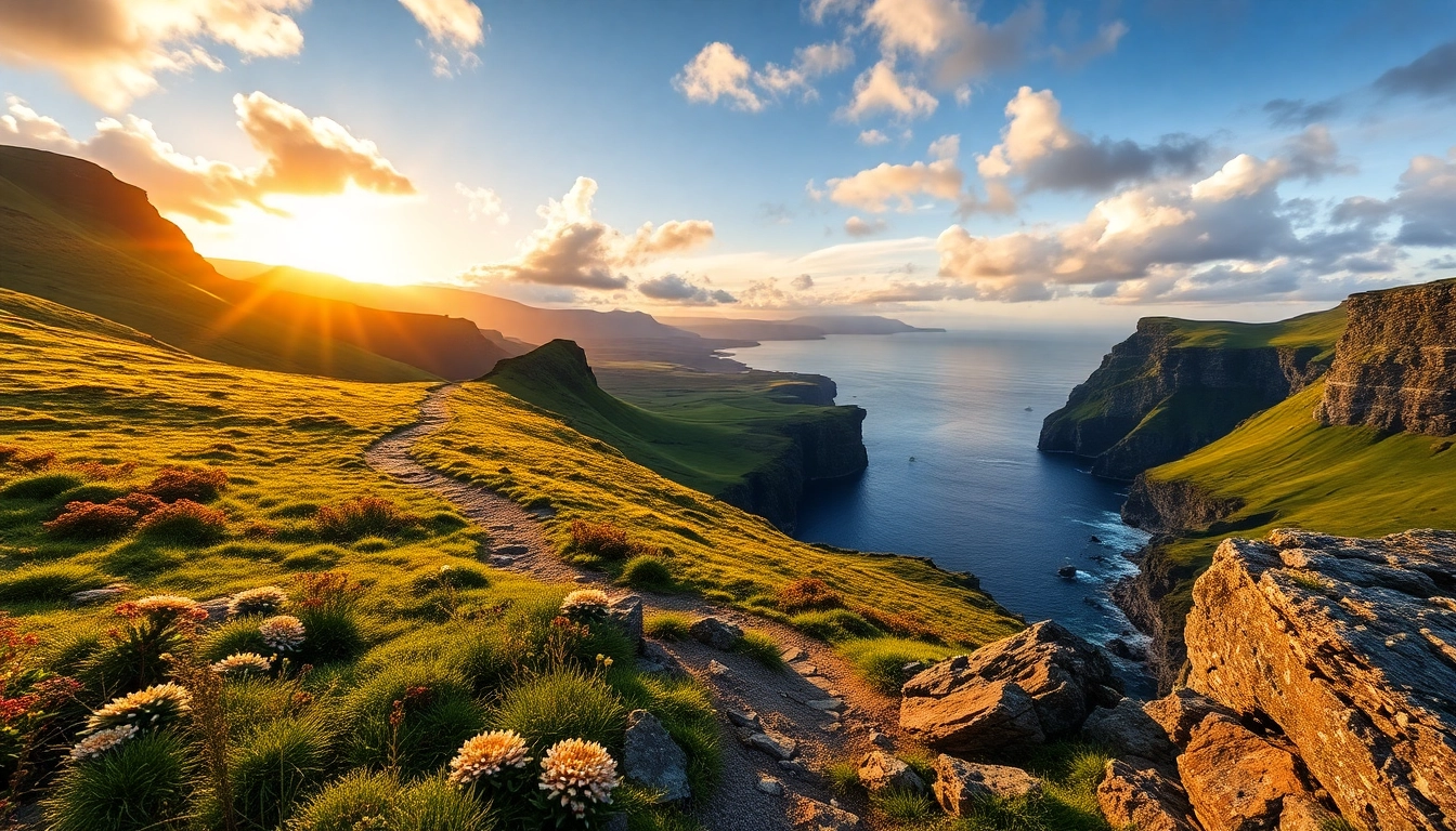 Dingle Way wandern entlang eines malerischen Wanderweges mit atemberaubendem Küstenblick.