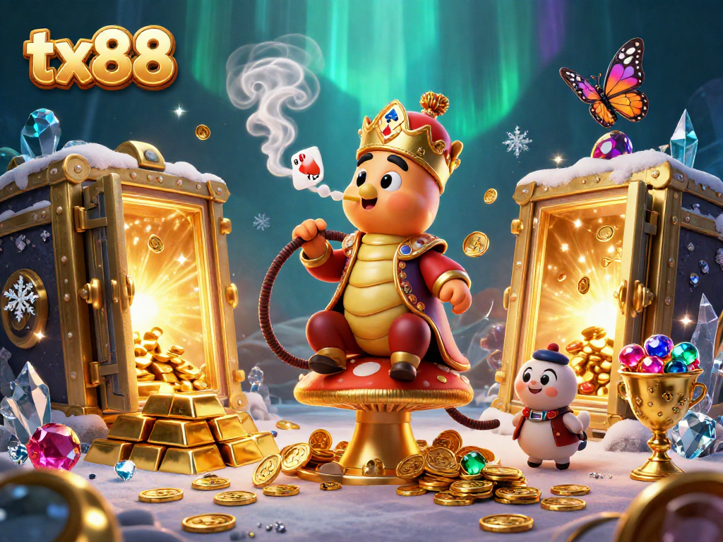Engage with thrilling gaming at tx88, featuring an enchanting 3D casino scene full of treasures.