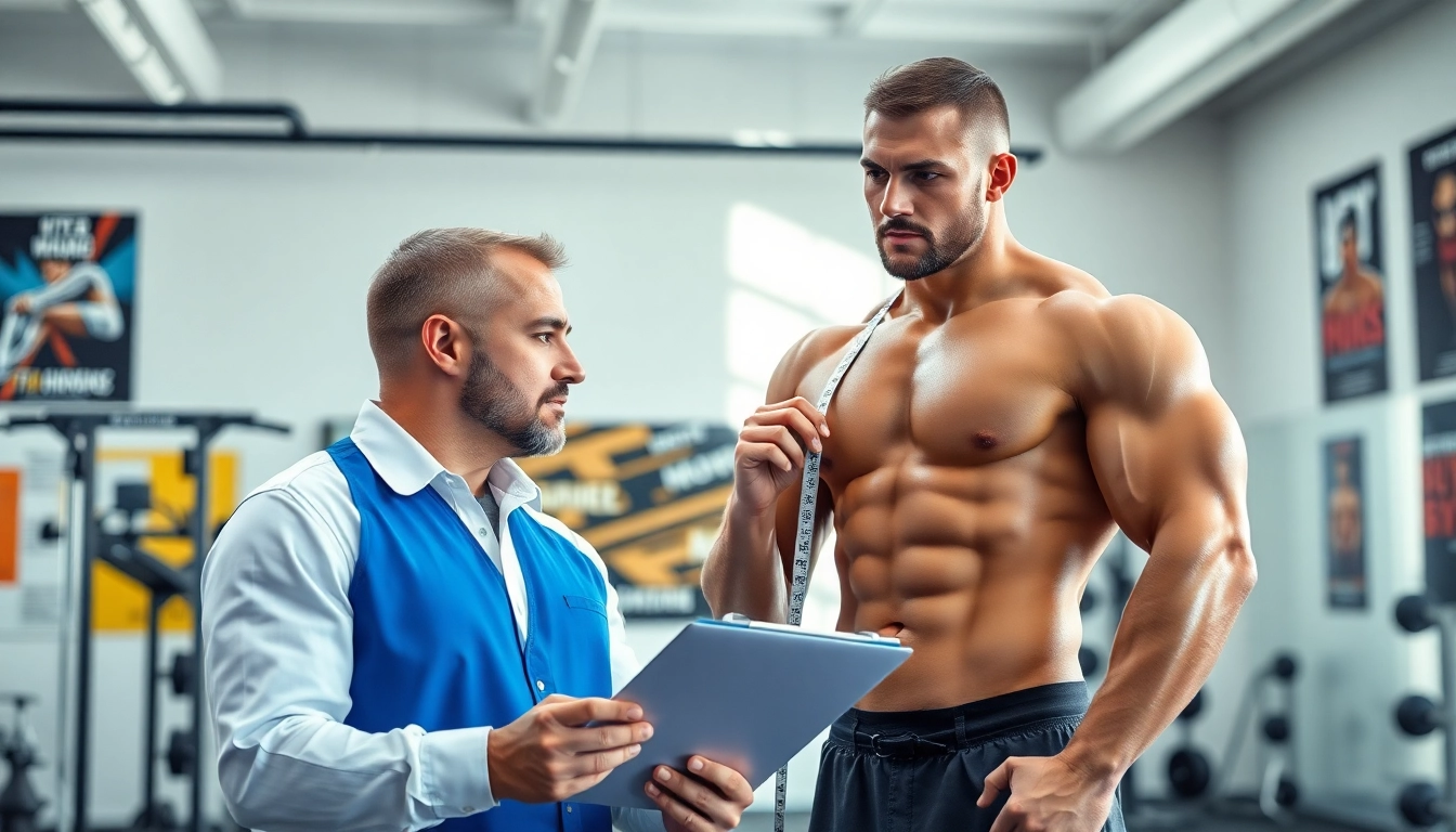 Clenbuterol kaufen für Muskeldefinition in einem modernen Fitnessstudio.