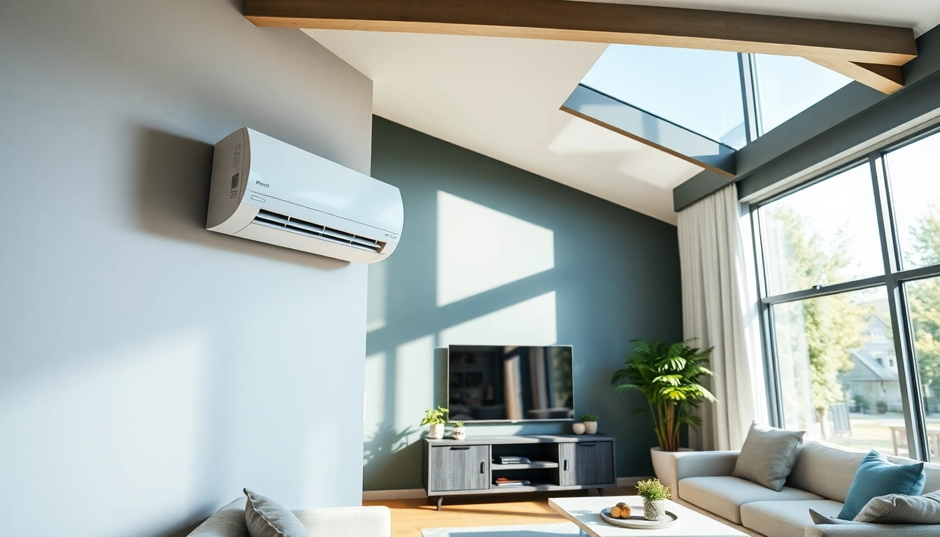 Efficient Klimaanlagen installieren lassen in a stylish modern living room to enhance comfort.