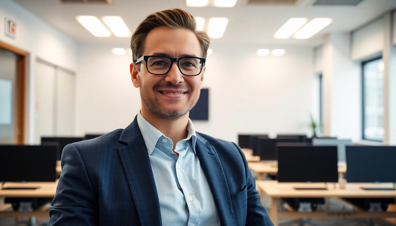 Unternehmensberatung - Professioneller Unternehmensberater führt eine Besprechung in einem modernen Büro mit klarem Fokus auf Strategien.