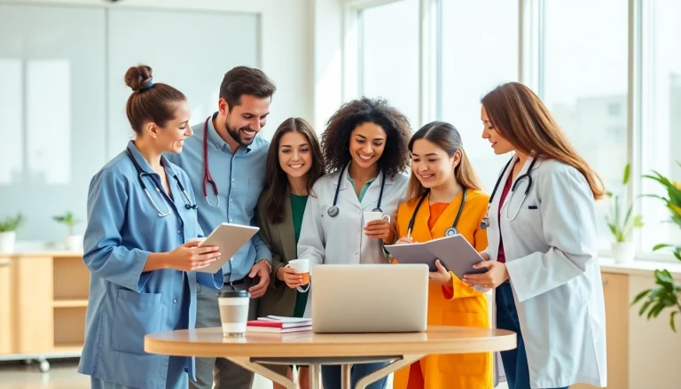 Healthcare professionals engaged in teamwork for the personalgewinnung in der pflege, fostering collaboration and recruitment.