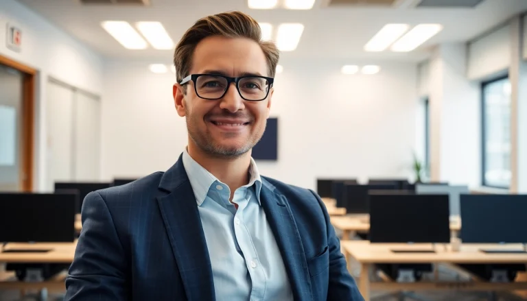Unternehmensberatung - Professioneller Unternehmensberater führt eine Besprechung in einem modernen Büro mit klarem Fokus auf Strategien.