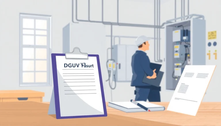 Technician conducting a DGUV V3 Prüfung inspection on electrical equipment with precision.