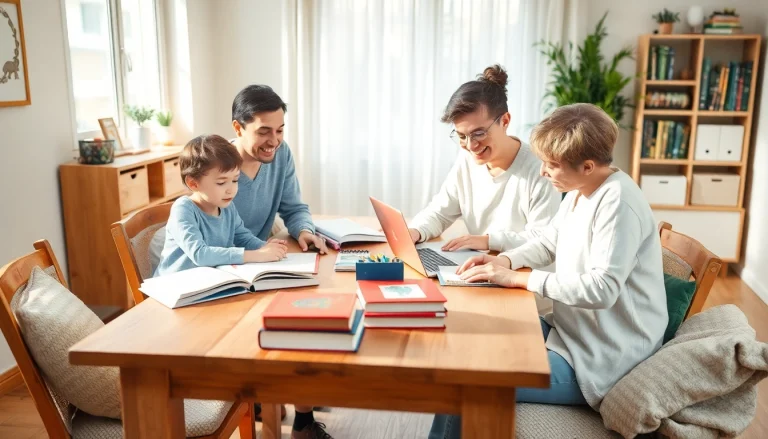 Erleben Sie inspirierenden Heimunterricht, wo Eltern ihren Kindern in einer warmen und einladenden Umgebung Unterstützung bieten.