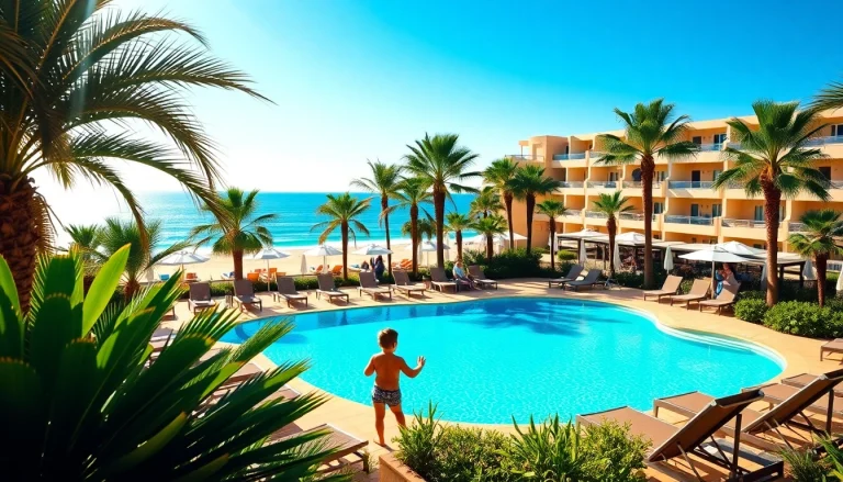 Experience the luxurious Club Jandía Princess resort featuring a stunning pool and beach access.