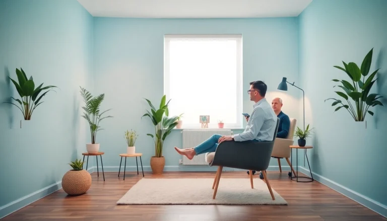 Hypnoseinstitut: Entspannender Behandlungsraum mit Hypnosesitzung.