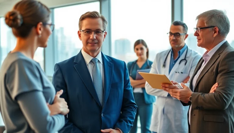 Professioneller Headhunter berät Pflegekräfte zu Karrieremöglichkeiten.