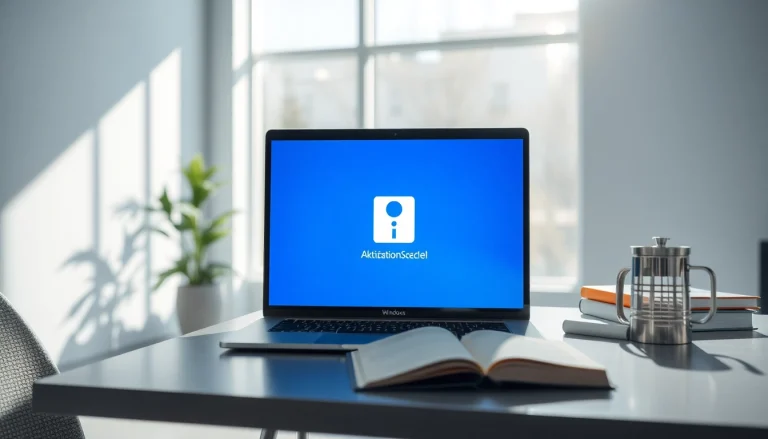 Präsentation des Windows 11 schlüssels auf einem modernen Arbeitsplatz mit inspirierender Atmosphäre.