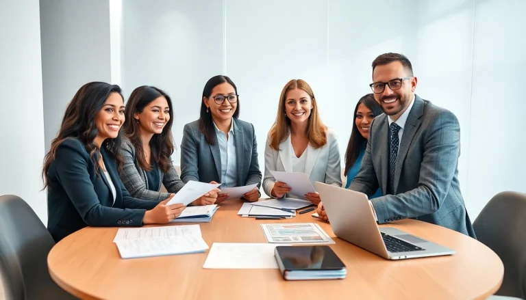 Headhunter Essen berät Experten am Tisch in einem modernen Büro.