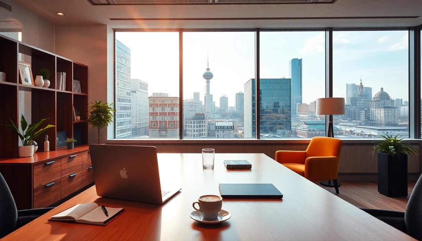 Headhunter Bielefeld bei der Arbeit in einem stilvollen Büro, umgeben von eleganten Einrichtungsdetails und Licht.