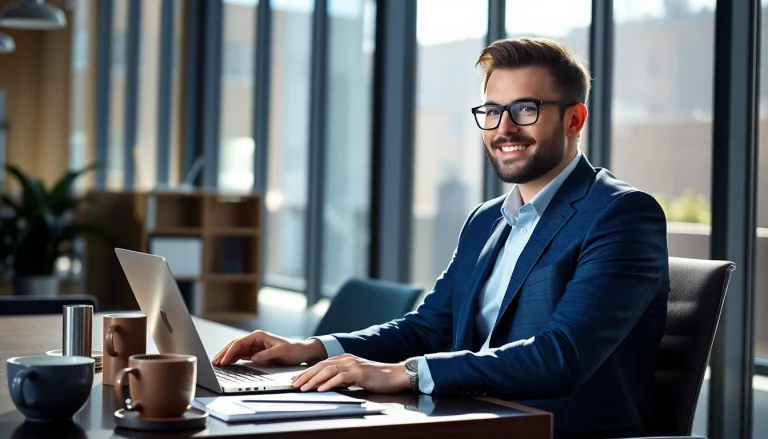 Headhunter IT berät in einem modernen Büro und nutzt digitale Tools zur Personalsuche.