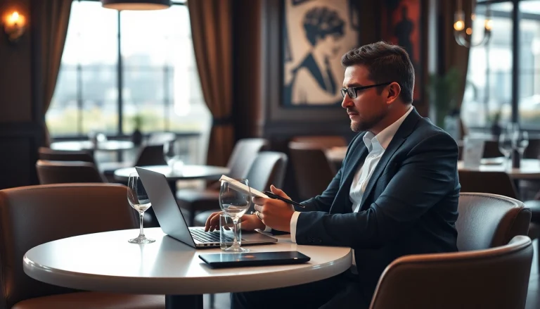 Headhunter Gastronomie führt ein Interview in einem eleganten Restaurant.