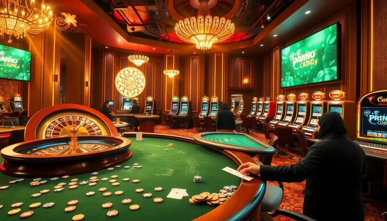 Experience thrilling gameplay at Vao luoi tv's vibrant casino scene with engaging players and rich decor.