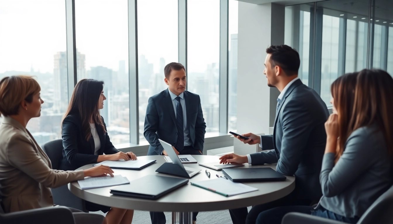 Headhunter Schweiz verbindet Talente in einem modernen Büroumfeld.