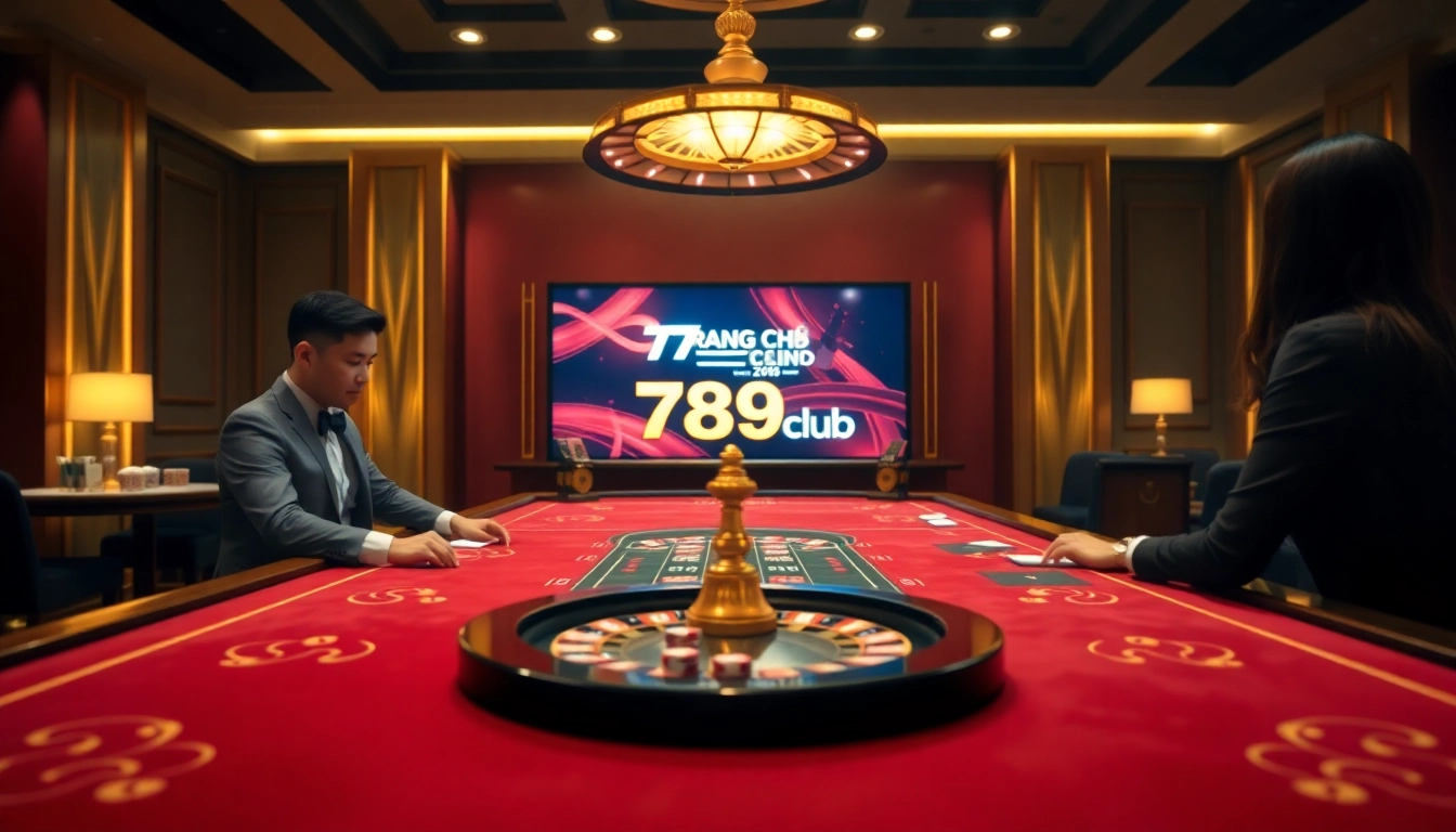 Experience the thrill of gaming at Trang Chủ 789club with vibrant casino visuals and immersive atmosphere.